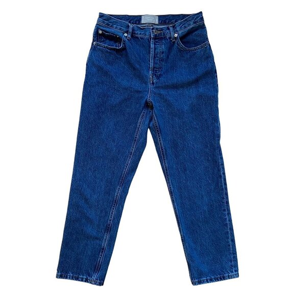 Everlane The 90s Cheeky Jeans Organic Cotton Denim size28 Ankle Blue button fly - Picture 1 of 12